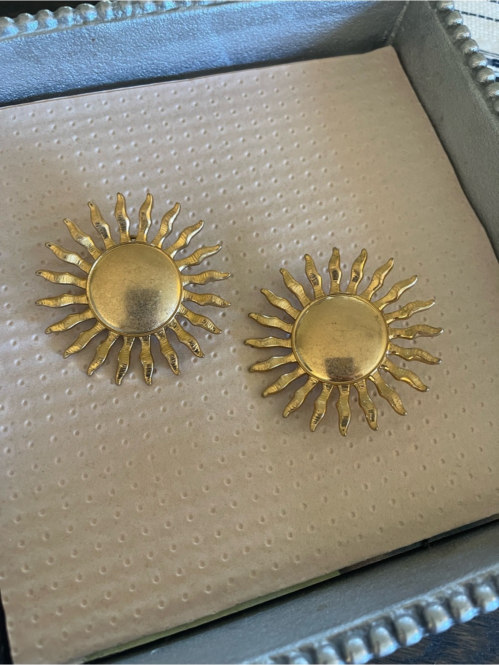 Zara Gold Sunburst Clip-On Earrings